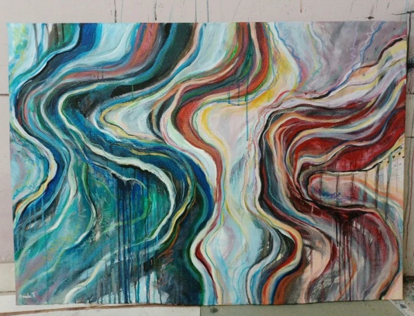 “Flow” – Acrylic on Canvas 100cm by 70cm