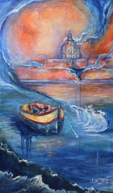 “Merging” – Acrylic on Canvas 100cm by 70cm