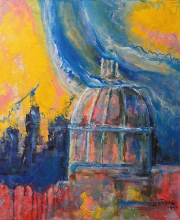 “Contrasted Architecture” – Acrylic on Canvas 50cm by 60cm