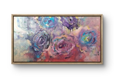 “In my Garden” – Acrylic on Canvas  20cm by 60cm