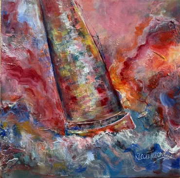 “Set Sail” – Acrylic on Canvas 40cm by 40cm