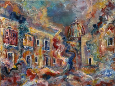 'Twisted Street.' - Acrylic on Canvas 80cm by 60cm
