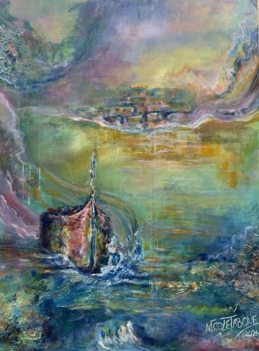 'Slide Away' - Acrylic on Canvas 80cm by 60cm