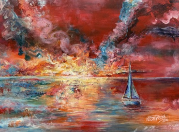 'Chasing my Sun' - Acrylic on Canvas 80cm by 60cm